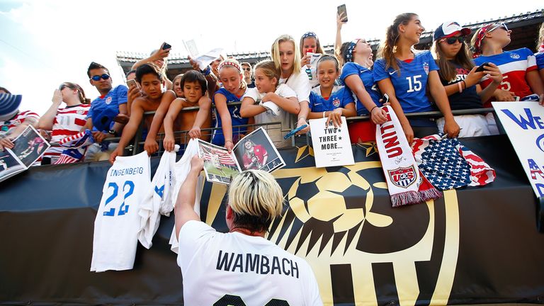 Abby Wambach of the United States versus Costa Rica during the match at Heinz Field on August 16, 2015 in Pittsburgh, Pennsylvania.