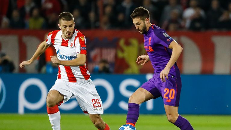 Adam Lallana played 79 minutes against Red Star Belgrade