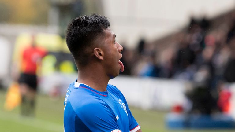 Alfredo Morelos is struck by coin in St Mirren vs Rangers match