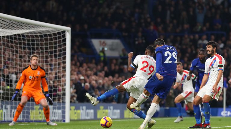 Morata scores his second goal of the match to lead Chelsea to 2-1