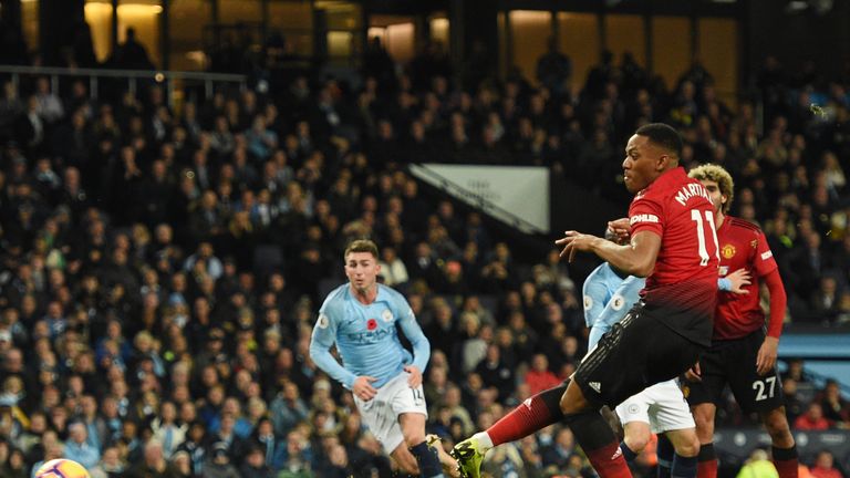 Anthony Martial pulls a goal back for Manchester United