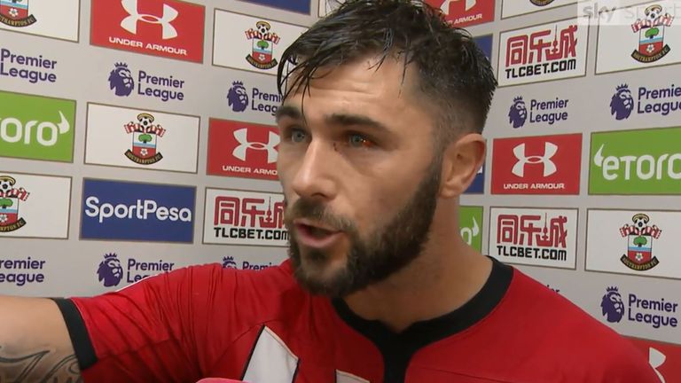 Charlie Austin rages at the officials after Southampton's 1-1 draw with Watford