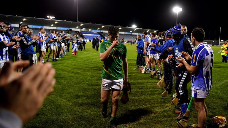 Ballyboden players give Clonkill a guard of honour after the game