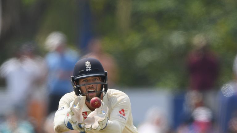 Ben Foakes during Day Two of the First Test match between Sri Lanka and England at Galle International Stadium on November 7, 2018 in Galle, Sri Lanka.