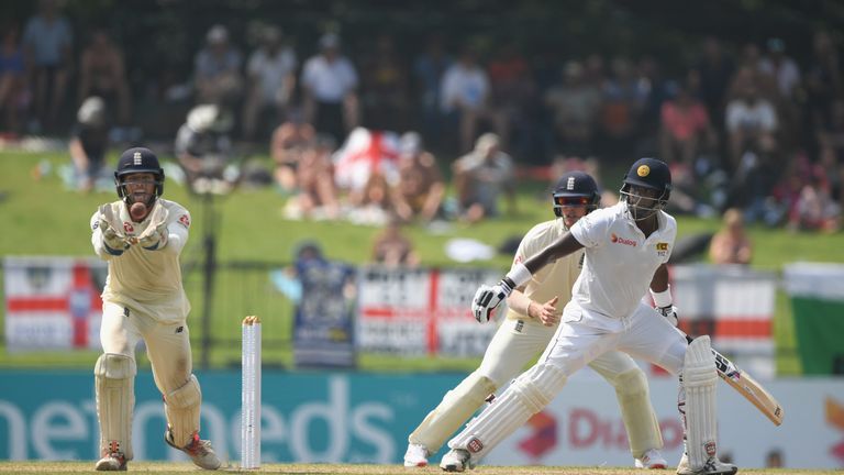  during Day Two of the Second Test match between Sri Lanka and England at Pallekele Cricket Stadium on November 15, 2018 in Kandy, Sri Lanka.