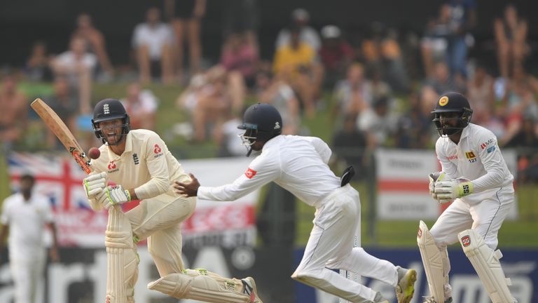  during Day Three of the Second Test match between Sri Lanka and England at Pallekele Cricket Stadium on November 16, 2018 in Kandy, Sri Lanka.