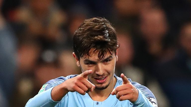 Brahim Diaz during the Carabao Cup Fourth Round match between Manchester City and Fulham at Etihad Stadium on November 1, 2018 in Manchester, England.