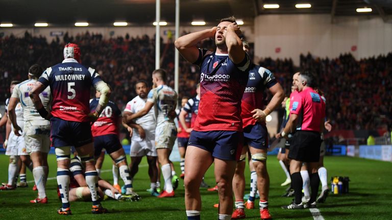  during the Gallagher Premiership Rugby match between Bristol Bears and Exeter Chiefs at Ashton Gate on November 18, 2018 in Bristol, United Kingdom.