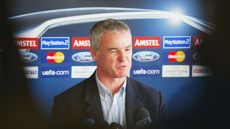 LONDON - MARCH 23:  Claudio Ranieri, manager of Chelsea, speaks at a press conferance at their training ground in Harlington, on March 23, 2004 in London.  (Photo by Phil Cole/Getty Images) *** Local Caption *** Claudio Ranieri