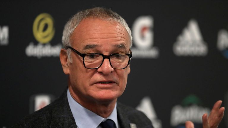 Claudio Ranieri holds a press conference at Craven Cottage