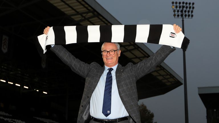 Claudio Ranieri poses for photographs at Craven Cottage