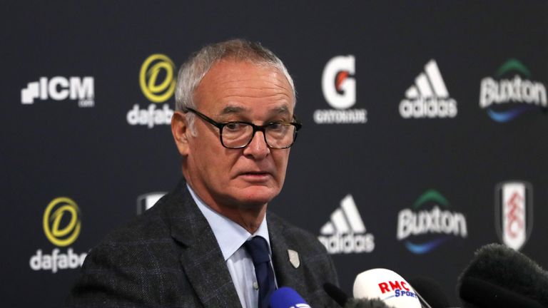 Claudio Ranieri holds a press conference at Craven Cottage