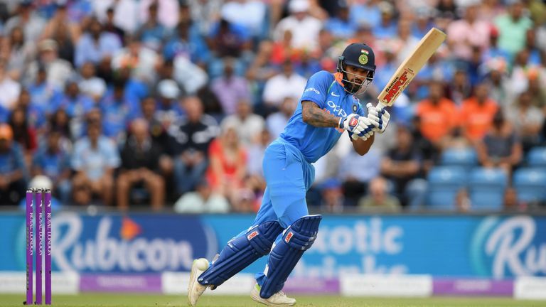 Shikhar Dhawan shared an opening partnership of 123 with Sharma