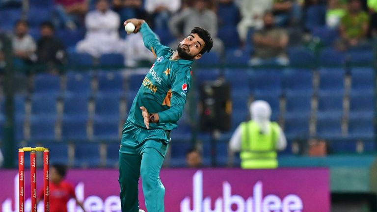 Shadab Khan all but ended New Zealand's hopes with two wickets in three balls