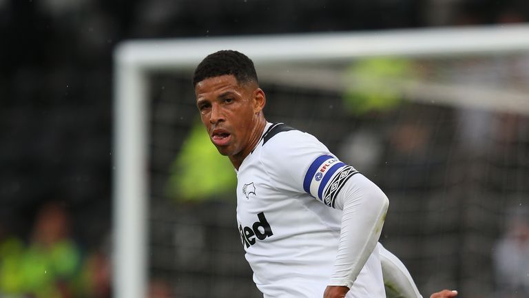 Curtis Davies in action for Derby County