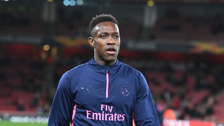 Danny Welbeck of Arsenal during the UEFA Europa League Group E match between Arsenal and Sporting CP at Emirates Stadium on August 11, 2018 in London, United Kingdom