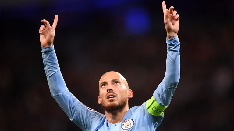  during the Group F match of the UEFA Champions League between Manchester City and FC Shakhtar Donetsk at Etihad Stadium on November 7, 2018 in Manchester, United Kingdom.