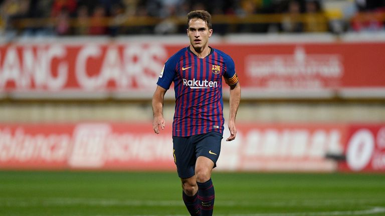 Denis Suarez in action during the Copa del Rey match between Cultural Leonesa and Barcelona