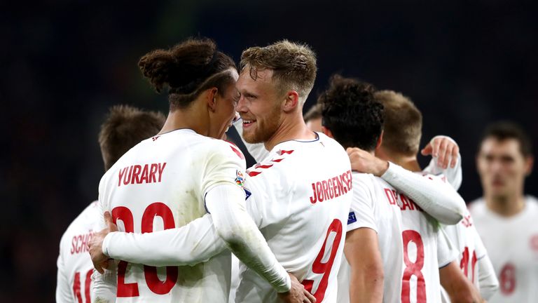  during the UEFA Nations League Group B match between Wales and Denmark at Cardiff City Stadium on November 16, 2018 in Cardiff, United Kingdom.