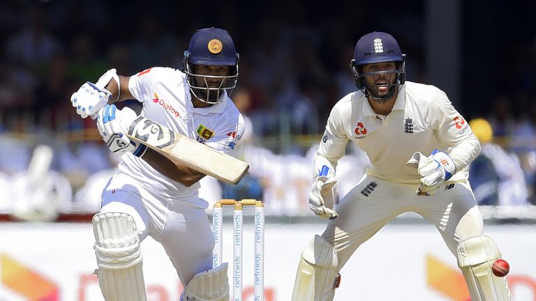 Dimuth Karunaratne, Sri Lanka, and Ben Foakes, England, Test