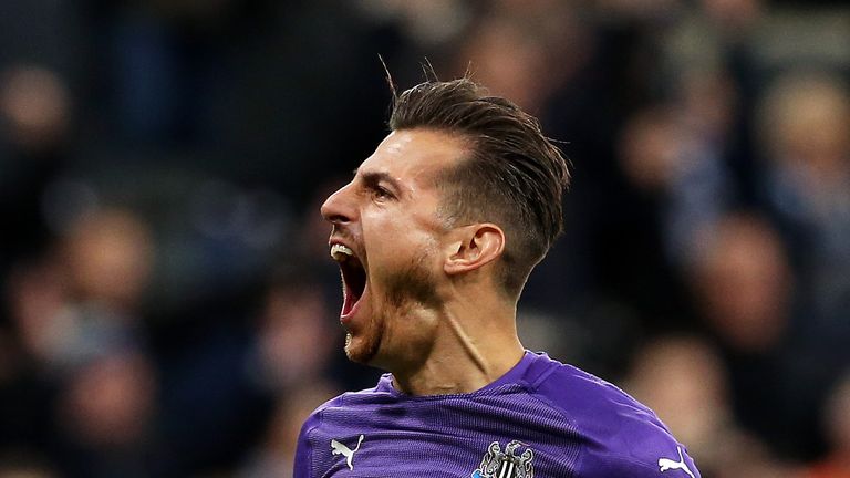 Martin Dubravka celebrates after Newcastle's 1-0 win over Watford.