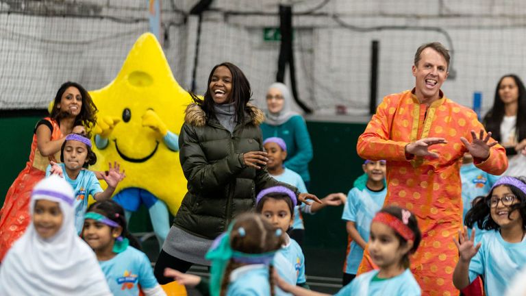 Isa Guha and Graeme Swann were at a community event in Leicester