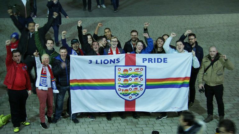 Three Lions Pride, England fans, England vs USA at Wembley