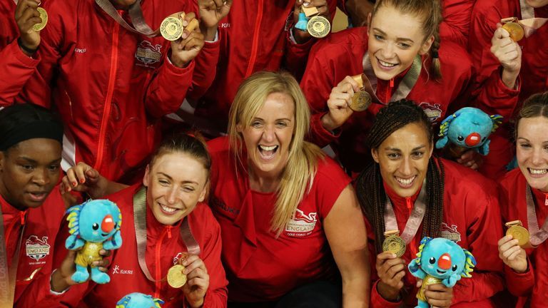 England celebrate gold at the Commonwealth Games