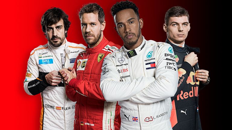 Hamilton, Vettel, Verstappen and Alonso