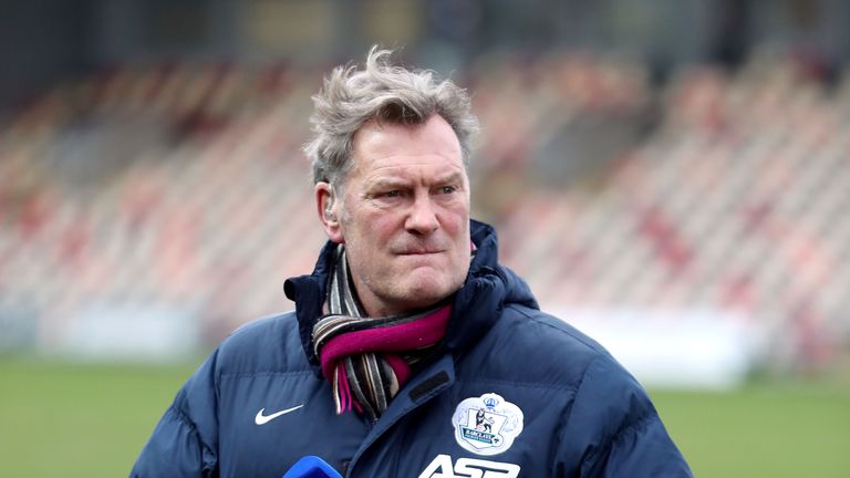 Glenn Hoddle working as a pundit during the Emirates FA Cup, fourth round match at Rodney Parade in January, 2018