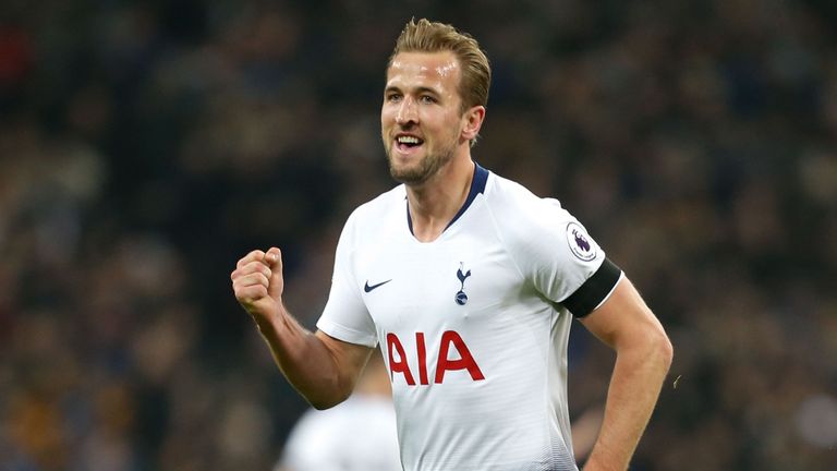 Harry Kane celebrates his goal