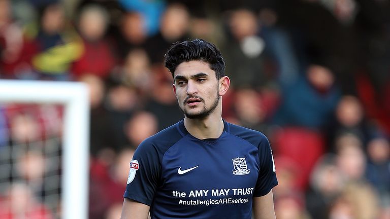 during the Sky Bet League One match between Northampton Town and Southend United at Sixfields on January 6, 2018 in Northampton, England.