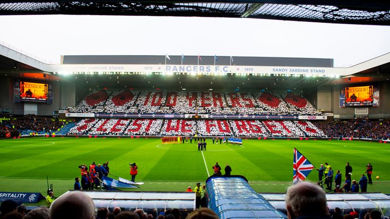 Rangers pay respects on Armistice Day ahead of Motherwell match