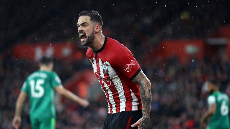 Danny Ings rages at someone during Southampton's draw with Watford.