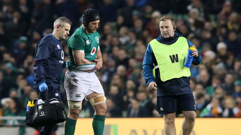 Ireland flanker Sean O'Brien broke his arm during the first half of last week's victory over Argentina