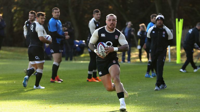 during the England training session held at Pennyhill Park on November 14, 2018 in Bagshot, England.