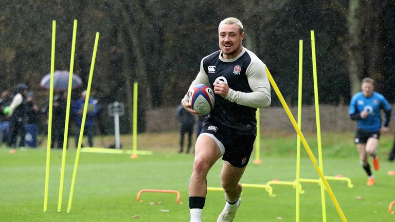 during the England training session held at Pennyhill Park on November 7, 2018 in Bagshot, England.