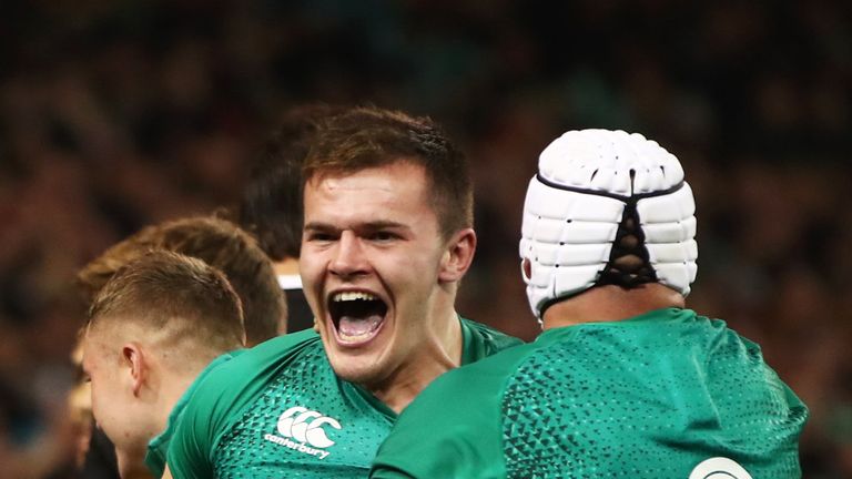 Jacob Stockdale's try saw Ireland create history by beating New Zealand in Dublin for the first time ever