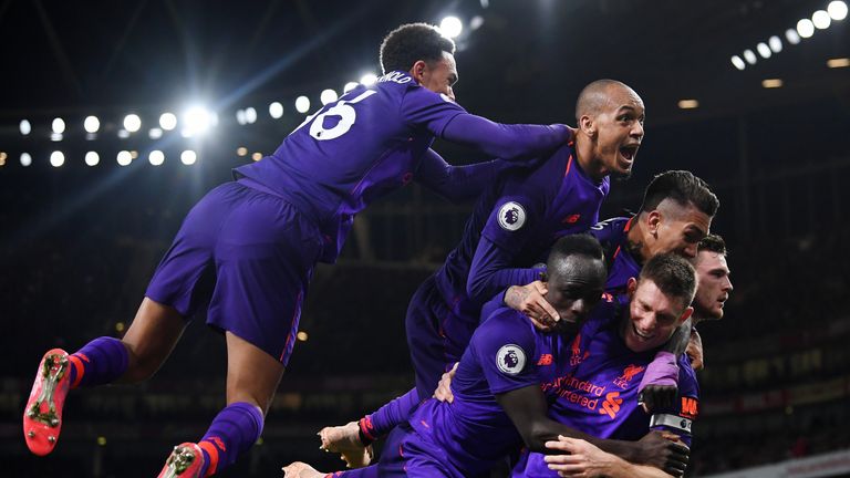  during the Premier League match between Arsenal FC and Liverpool FC at Emirates Stadium on November 3, 2018 in London, United Kingdom.