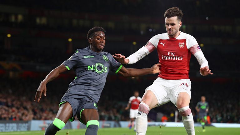 Carl Jenkinson in action during the UEFA Europa League Group E match between Arsenal and Sporting CP at Emirates Stadium on November 8, 2018 in London, United Kingdom.