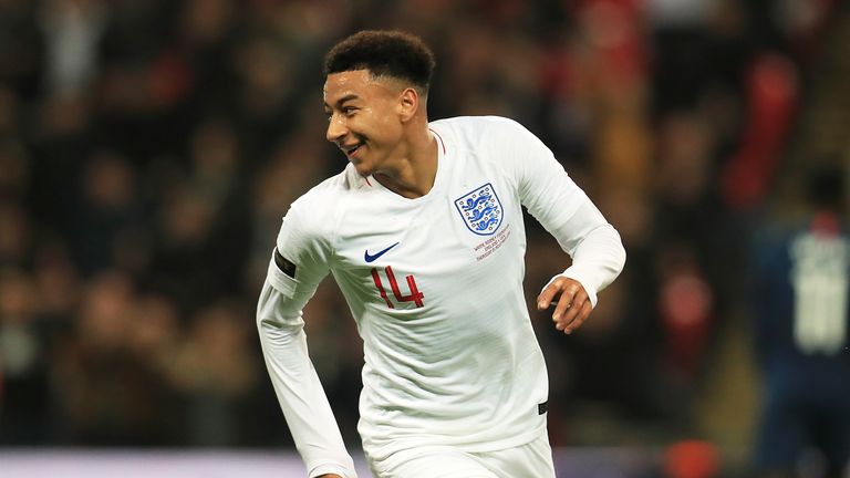 Jesse Lingard put England 1-0 up at Wembley