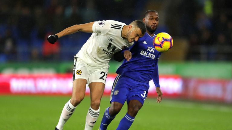  during the Premier League match between Cardiff City and Wolverhampton Wanderers at Cardiff City Stadium on November 30, 2018 in Cardiff, United Kingdom.