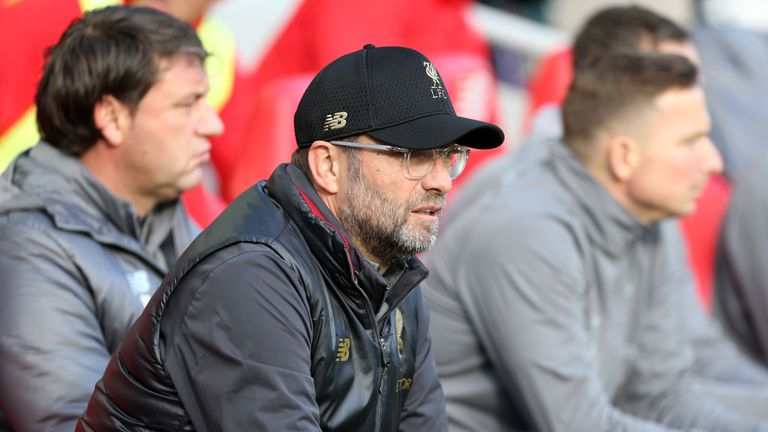 Liverpool manager Jurgen Klopp during the Premier League match against Fulham at Anfield