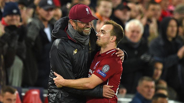 Jurgen Klopp and Xherdan Shaqiri