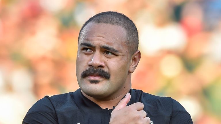 All Blacks' prop Karl Tu'inukuafe stands before the start of the Rugby Championship match between South Africa and New Zealand at the Loftus Versfeld stadium in Pretoria, South Africa, on October 6, 2018.