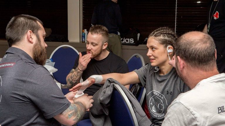 Kristen Fraser before her third fight as a pro, against Claire Ciantar of Malta in February 2018