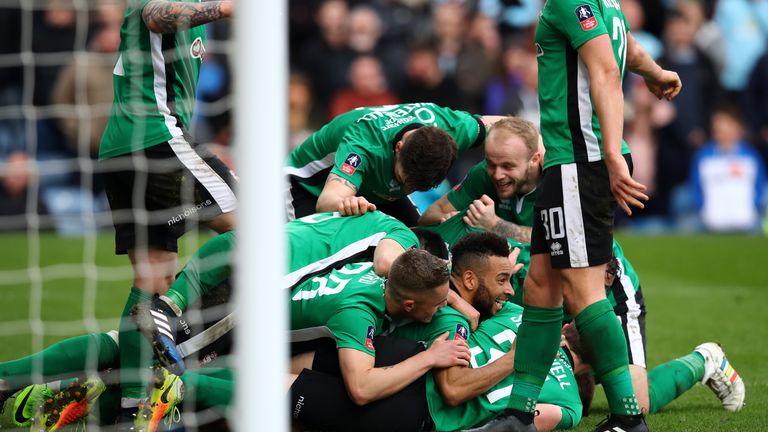 during The Emirates FA Cup Fifth Round match between Burnley and Lincoln City at Turf Moor on February 18, 2017 in Burnley, England.