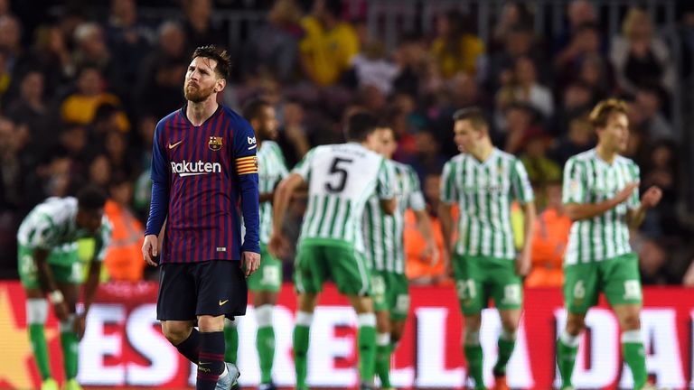 Lionel Messi returned to action, but Barcelona lost to Real Betis