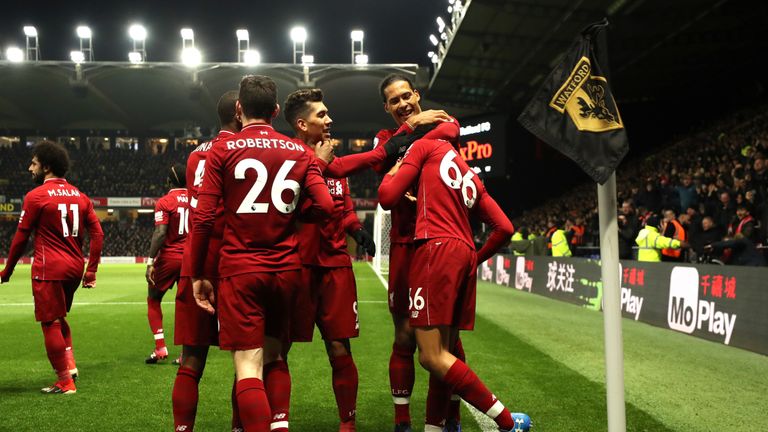 Liverpool beat Watford 3-0 at Vicarage Road 