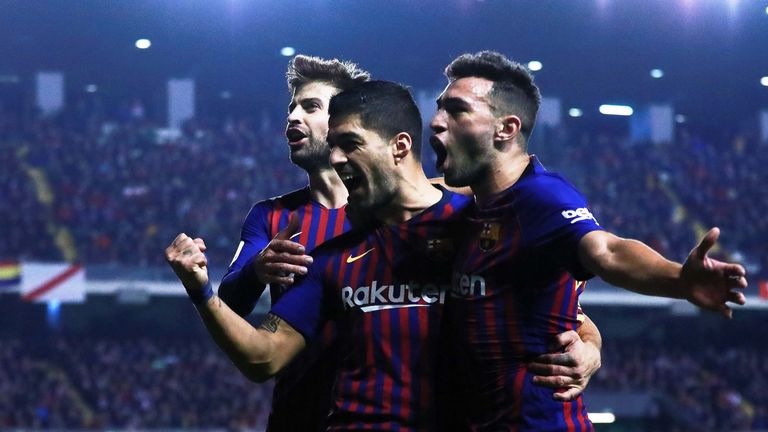 Barcelona scored two goals in the final few minutes to earn the win